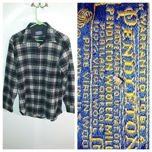Vintage Pendelton wool plaid button down shirt (M)